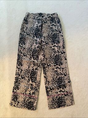 J. Crew Tan and Black Leopard-Print linen cropped Pants